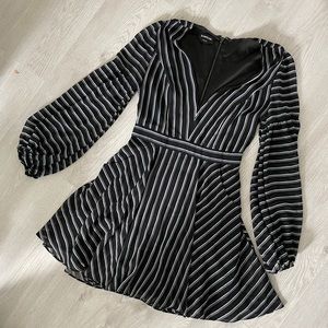 Black and white striped Bebe dress